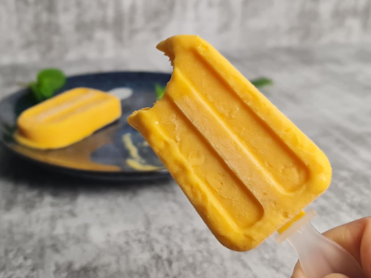 Homemade Mango Ice Cream (No Eggs, No Ice Cream Machine)